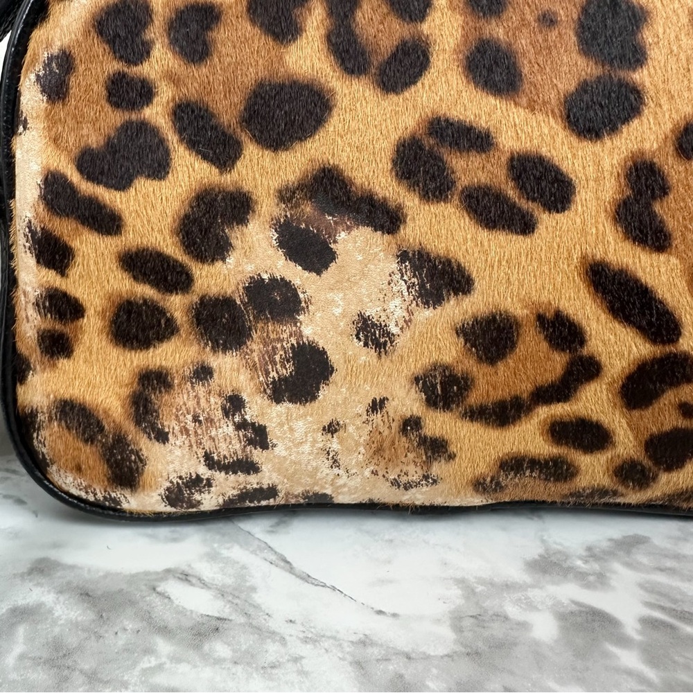 J CREW Devon Camera Leopard Calf Hair Leather Crossbody Bag - Picture 8 of 13